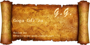 Goga Géza névjegykártya